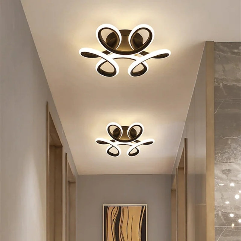 Arisha Plafonnier Linéaire Moderne, Métal, Noir/Blanc, Salon - Neutralighting