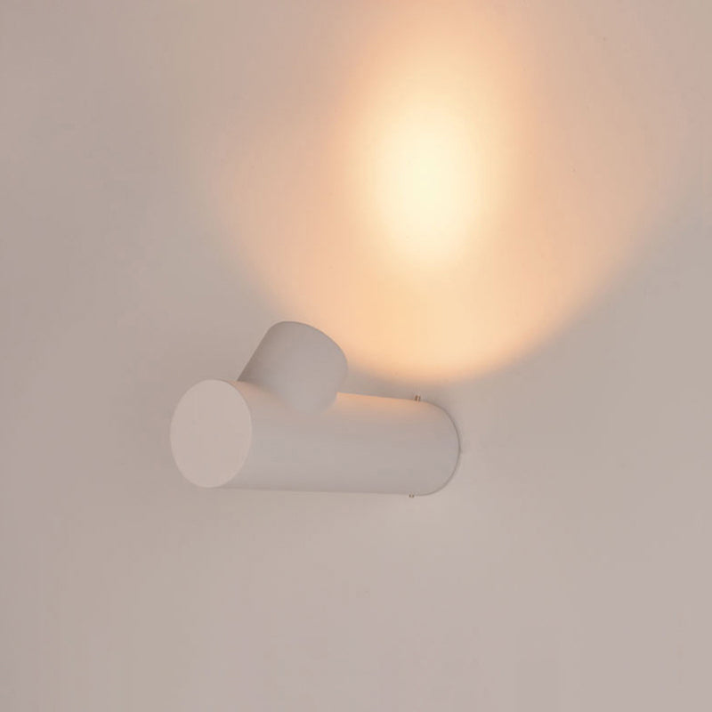 Ray Applique Murale Cylindrique Moderne, Métal/Verre, Blanc/Noir, Extérieur - Neutralighting