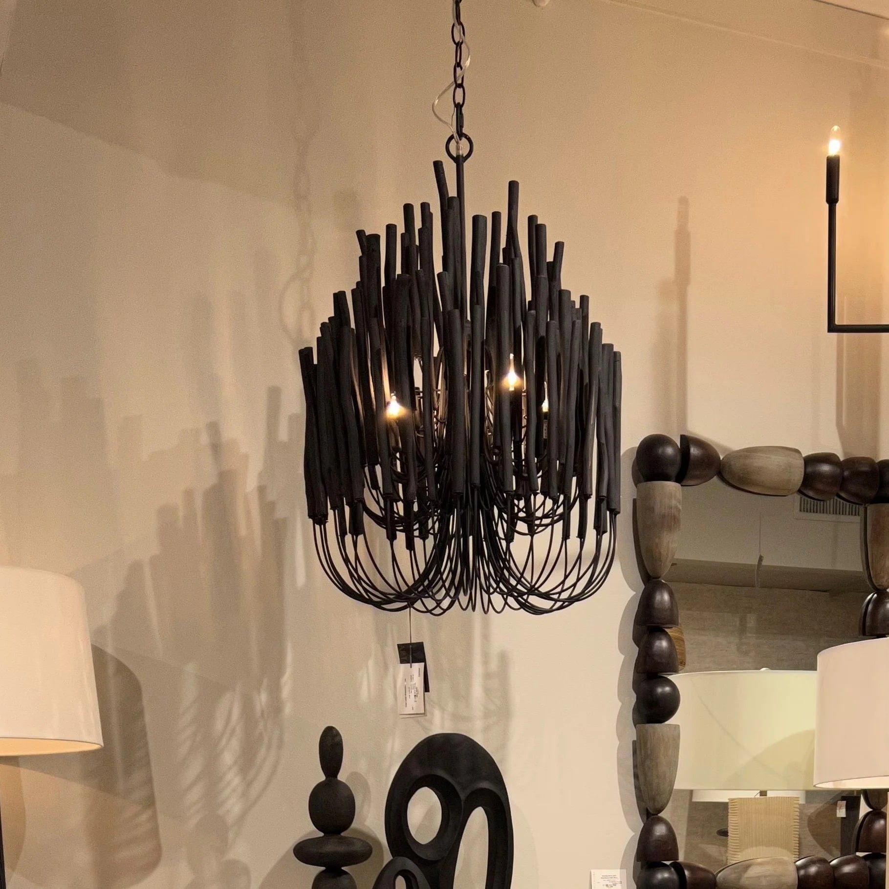 Ulshayra Postmodern Luxury Multi-Stick Wooden Metal Chandelier - Lamp Copper