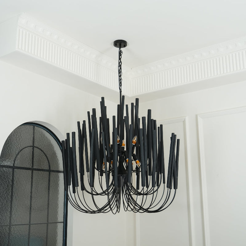 Ulshayra Postmodern Luxury Multi-Stick Wooden Metal Chandelier - Lamp Copper