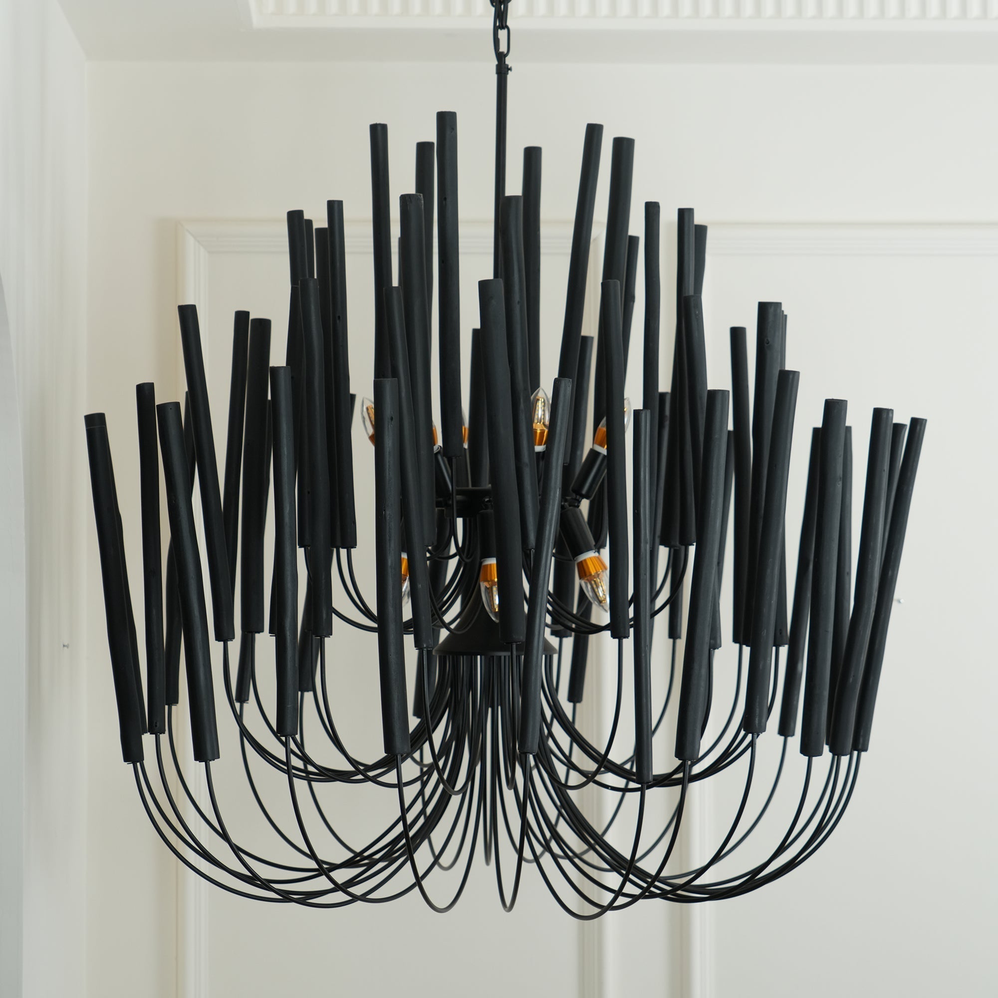Ulshayra Postmodern Luxury Multi-Stick Wooden Metal Chandelier - Lamp Copper