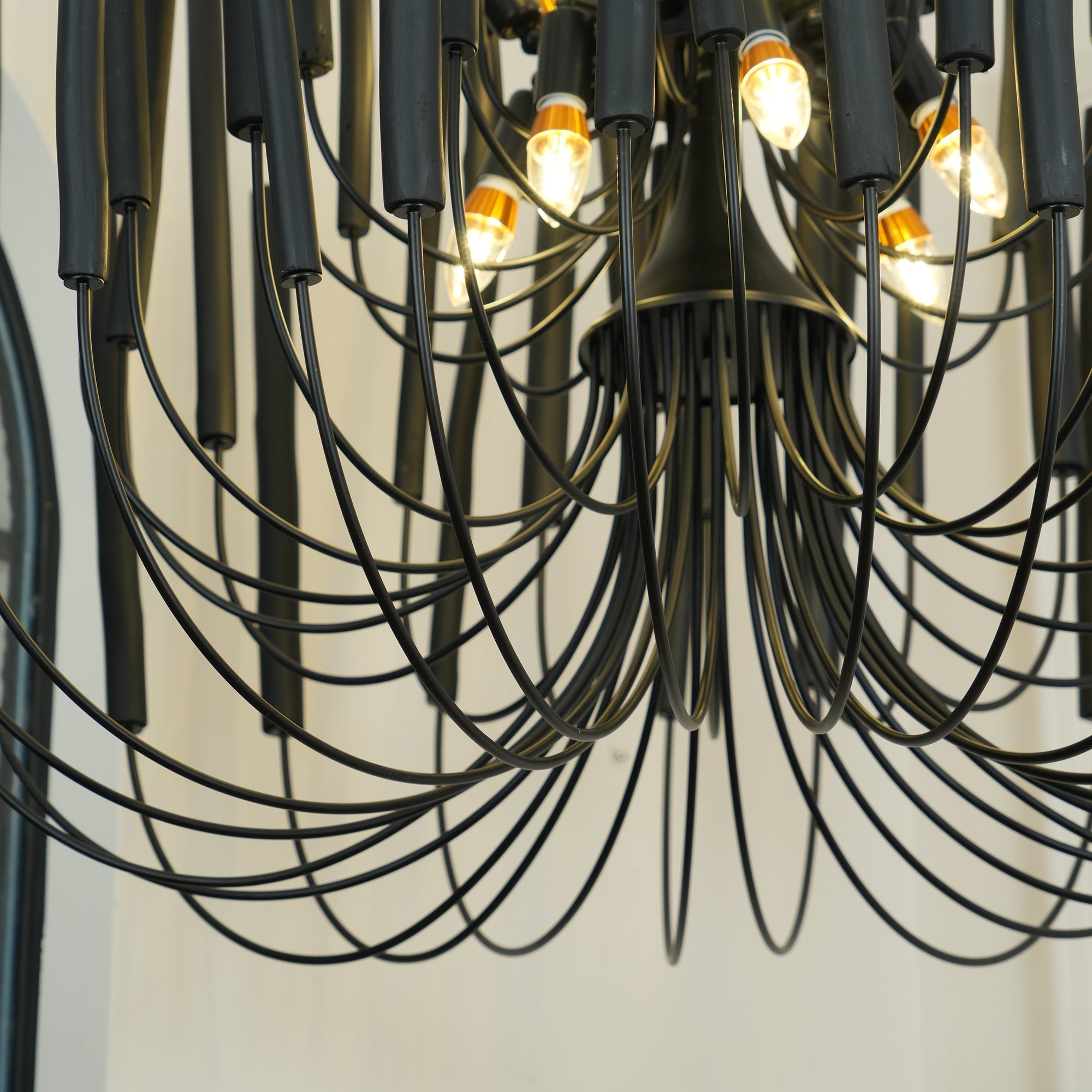 Ulshayra Postmodern Luxury Multi-Stick Wooden Metal Chandelier - Lamp Copper