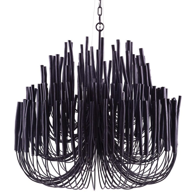 Ulshayra Postmodern Luxury Multi-Stick Wooden Metal Chandelier - Lamp Copper