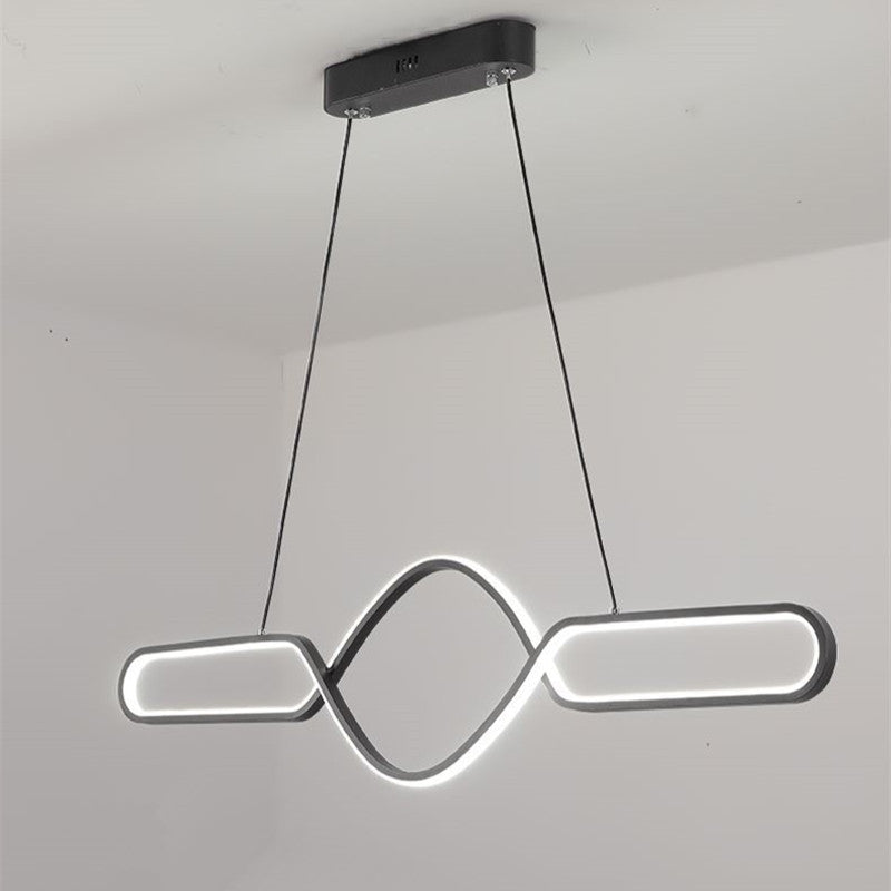 Arisha Suspension LED Linéaire, Métal/Gel de Silice, Noir/Or, Salle à Manger - Neutralighting