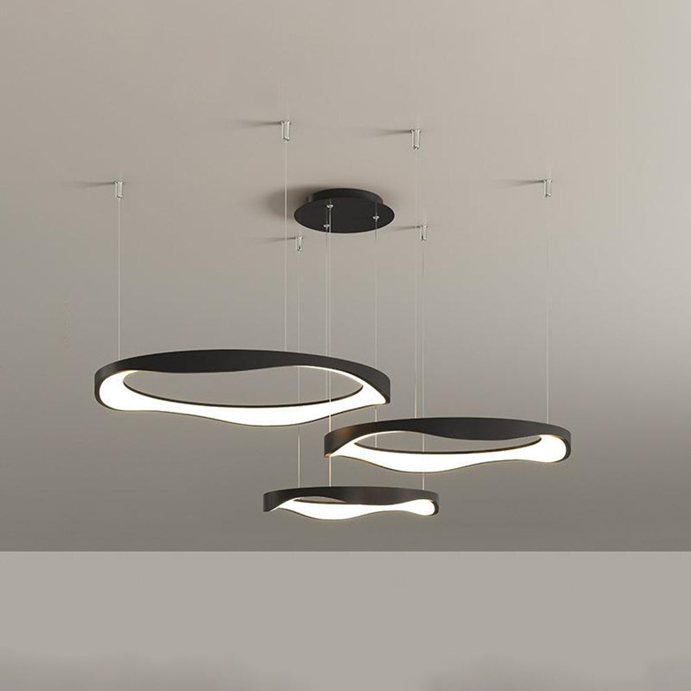 Arisha Suspension Ronde Moderne, Métal/Acrylique, Noir/Blanc, Salle de Séjour/Salle à Manger - Neutralighting
