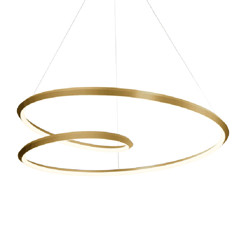 Arisha Suspension Cercle Courbé, Cuivre pur, Noir/Or, Salle à Manger/Chambre à Coucher - Neutralighting