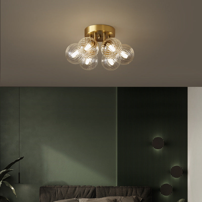 Valentina Plafonnier Boule Verre Transparent Vintage, Chambre - Neutralighting