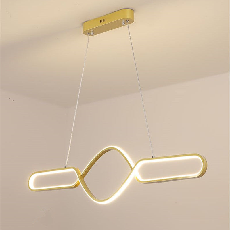 Arisha Suspension LED Linéaire, Métal/Gel de Silice, Noir/Or, Salle à Manger - Neutralighting