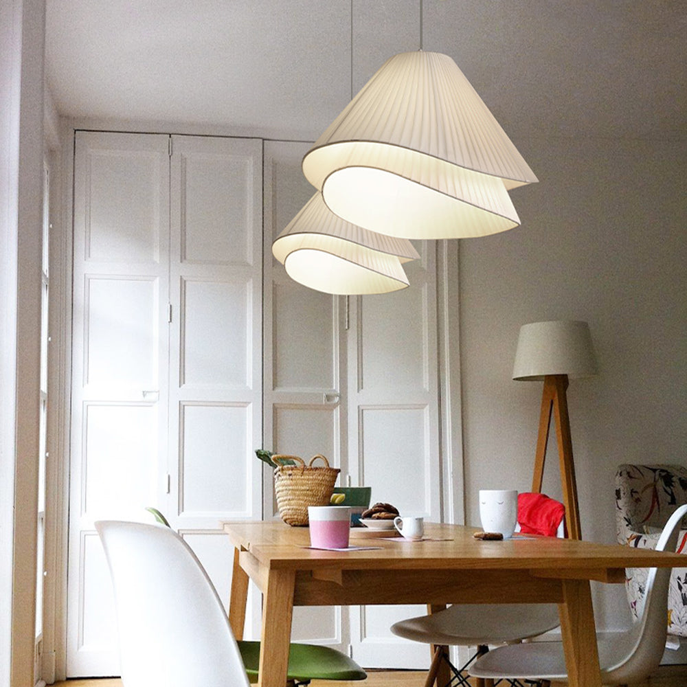 Ritta Suspension Nuage Moderne, Metal/Tissu, Blanc, Chambre à Coucher