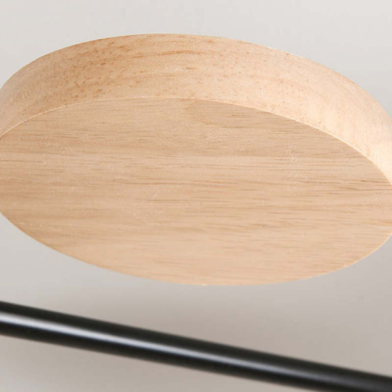 Arisha Plafonnier Rond Moderne, Métal/Bois, Blanc/Vert/Gris, Salon - Neutralighting