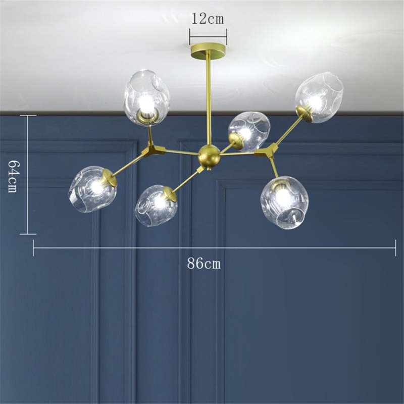 Valentina Suspension Multi Retro, Metal/Verre, Noir/Or, Chambre - Neutralighting