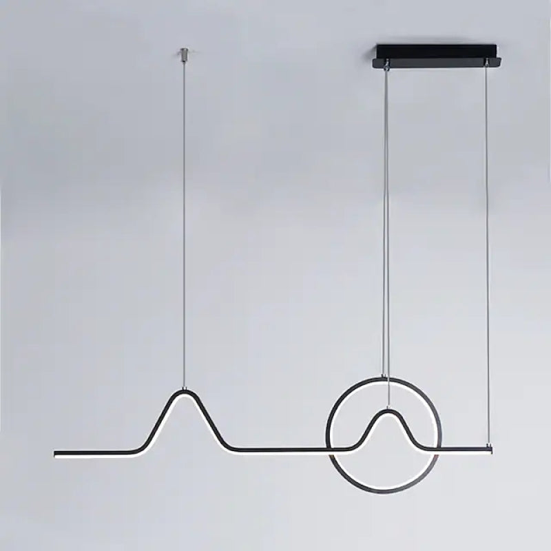 Arisha Suspension Linéaire Moderne Noir/Or Métal/Acrylique Salon - Neutralighting