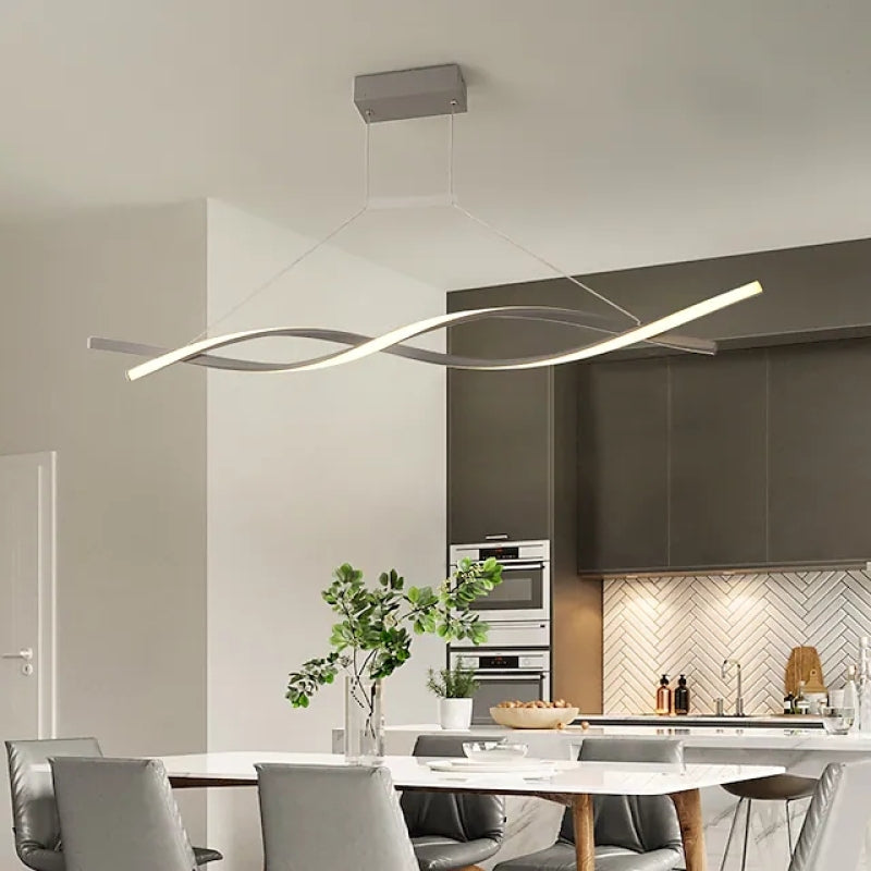 Arisha Suspension Linéaire Simple, Aluminium/Gel de silice, Noir/Gris, Chambre - Neutralighting