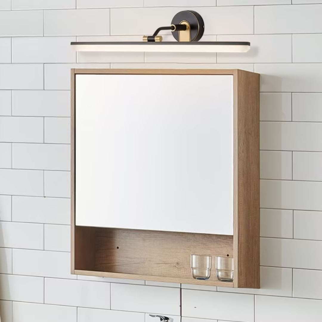 Arisha Applique Murale Linéaire Moderne, Métal/Acrylique, Noir/Laiton, Salle de Bain - Neutralighting