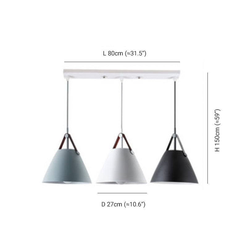 Arisha Suspension Conique Moderne, Métal, Nior/Blanc/Gris, Salon - Neutralighting