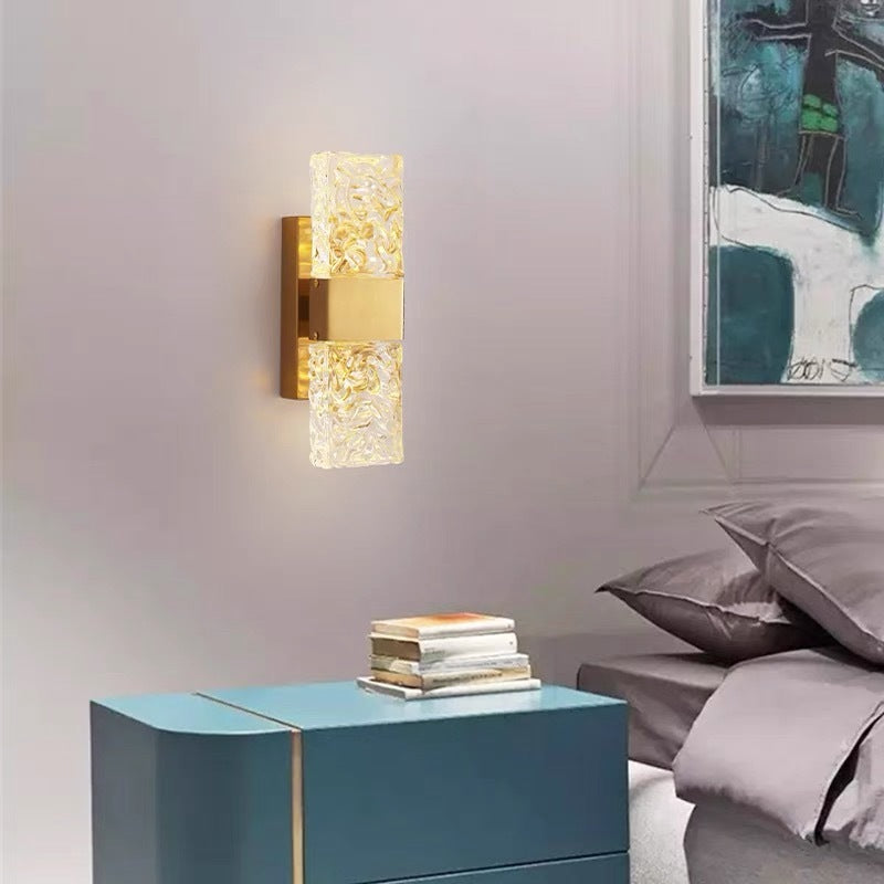Arisha Modern Rectangular Metal Wall Lamp, Gold