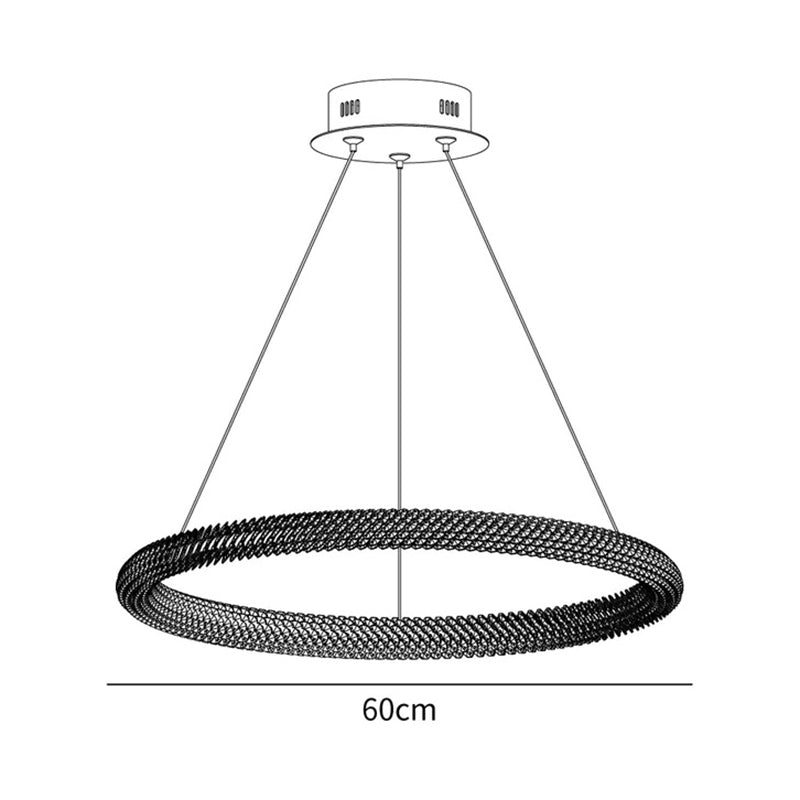 Kristy Suspension Anneau Minimaliste, Metal/Cristal, Blanc, Chambre - Neutralighting