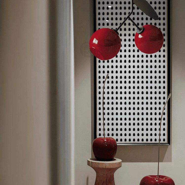 Valentina Suspension Cerise Design LED Métal/Verre Rouge/Noir/Blanc/Or Salon/Chambre - Neutralighting