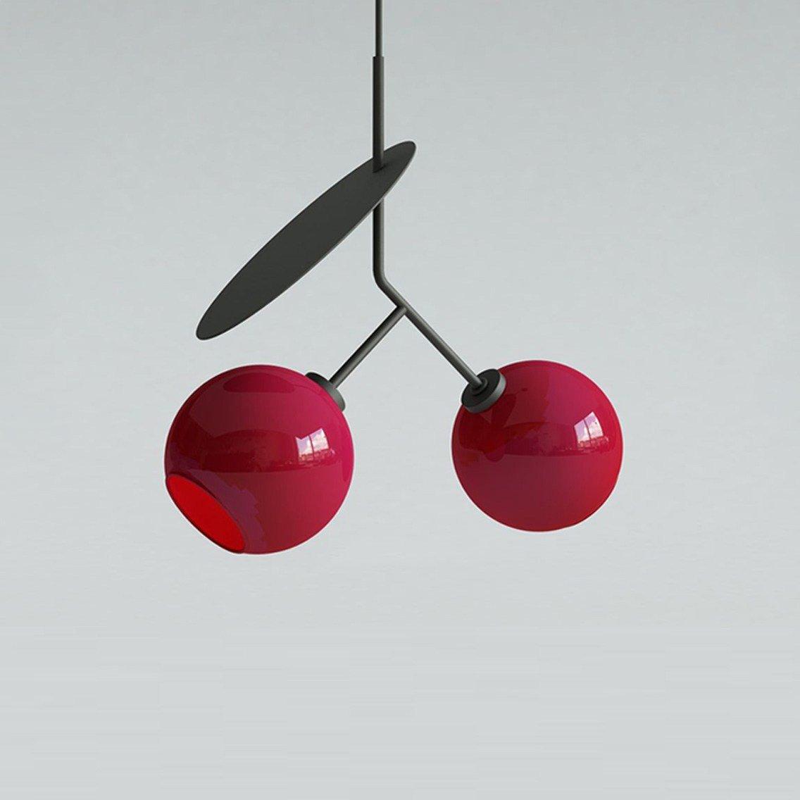 Valentina Suspension Cerise Design LED Métal/Verre Rouge/Noir/Blanc/Or Salon/Chambre - Neutralighting