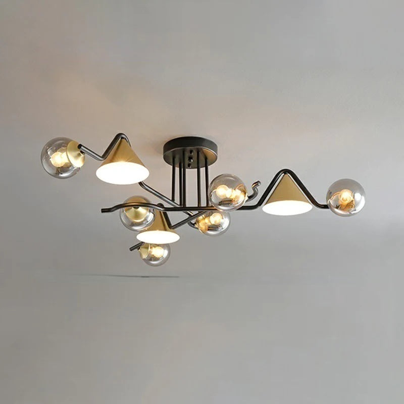 Arisha Design LED Plafonnier Métal/Verre Salon/Chambre à Coucher