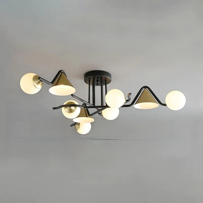 Arisha Design LED Plafonnier Métal/Verre Salon/Chambre à Coucher
