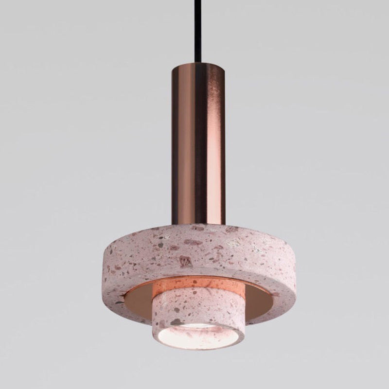 Aelith Suspension Cylindre Moderne Métal/Pierre Salle à Manger