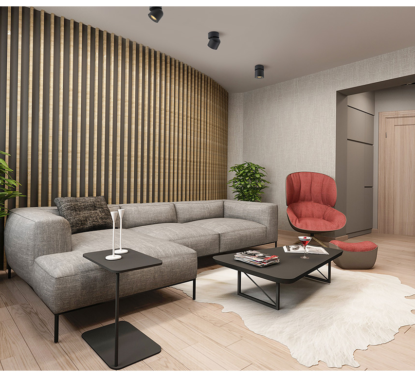 Arisha Plafonnier Spot LED Encastré Modern, Métal, Noir/Blanc, Salon/Salle à Manger - Neutralighting