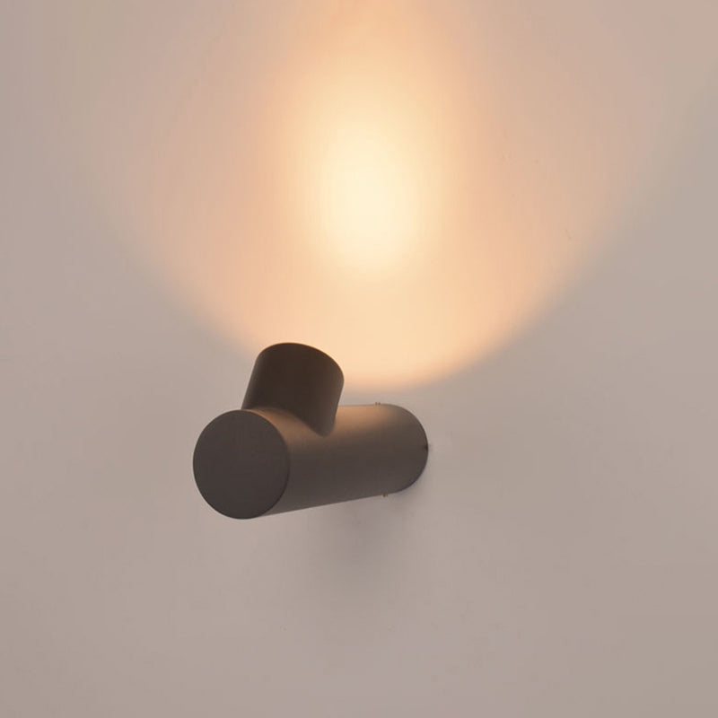 Ray Applique Murale Cylindrique Moderne, Métal/Verre, Blanc/Noir, Extérieur - Neutralighting