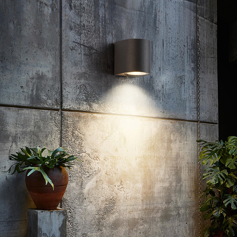 Tavon Applique Murale Carré/Tour Minimaliste. Métal/Verre. Noir. Jardin - Neutralighting