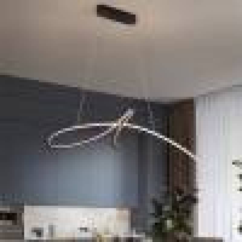 Arisha Suspension Linéaire Simple, Métal, Noir/Or, Salon - Neutralighting