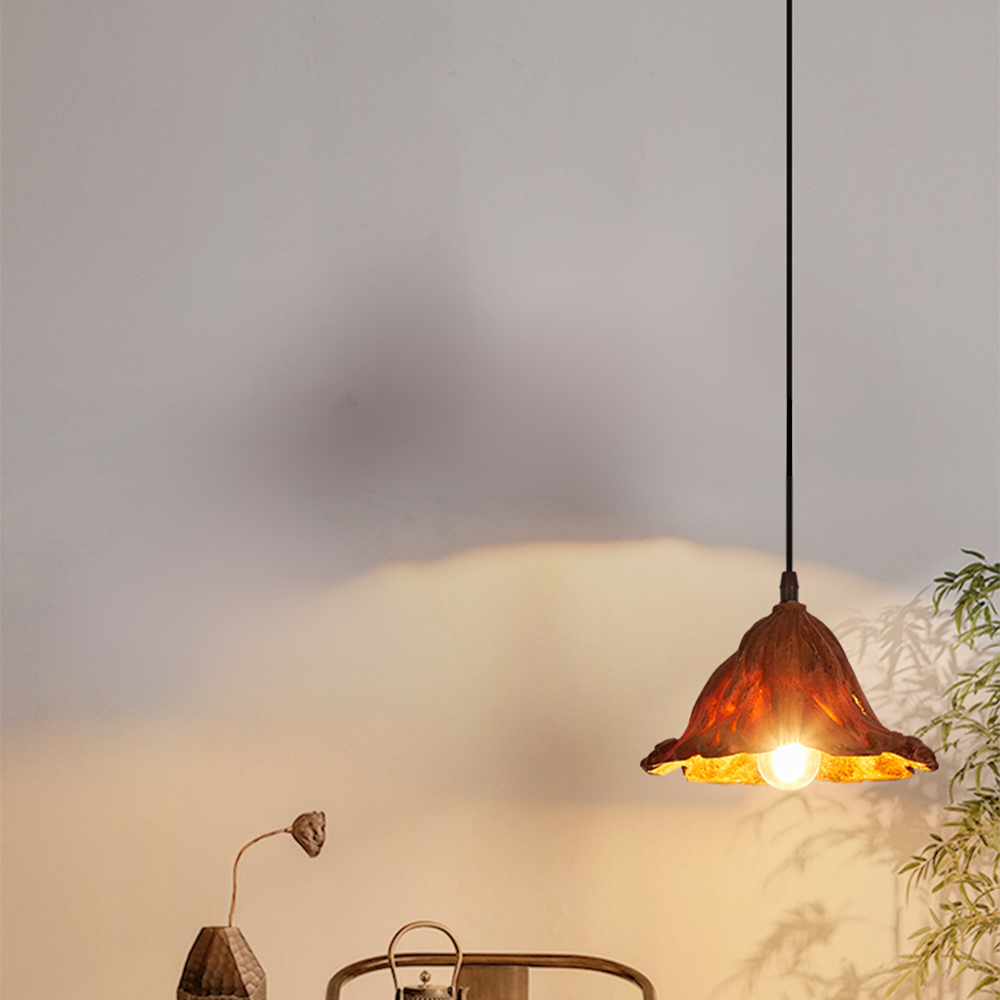 Ritta Art Feuille de Lotus LED Suspension Résine Salle à manger - Neutralighting