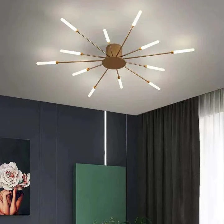 Wesley Plafonnier Fireworks Design Artistique Noir/Doré - Neutralighting