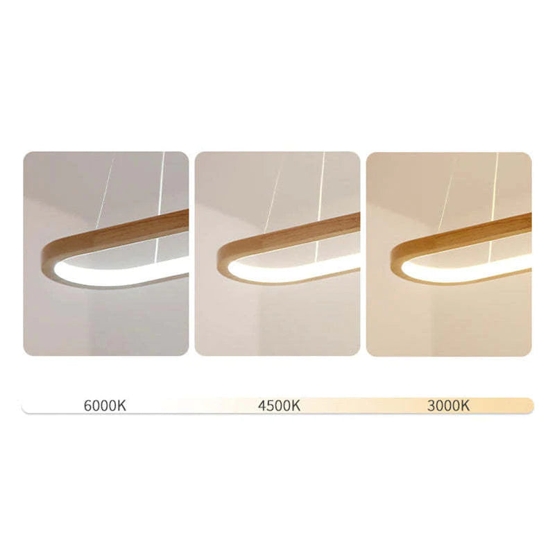 Muto Suspension Ellipse Moderne, Bois/Acrylique, Bois, Salon - Neutralighting