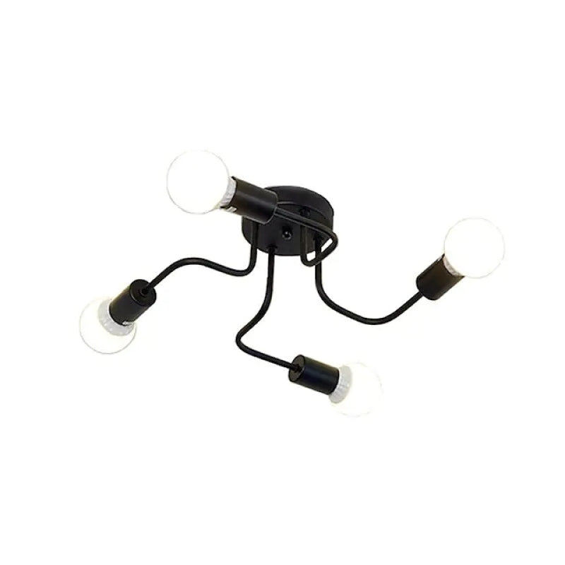 Arisha Plafonnier Boule Moderne, Métal, Noir/Blanc, Salon - Neutralighting