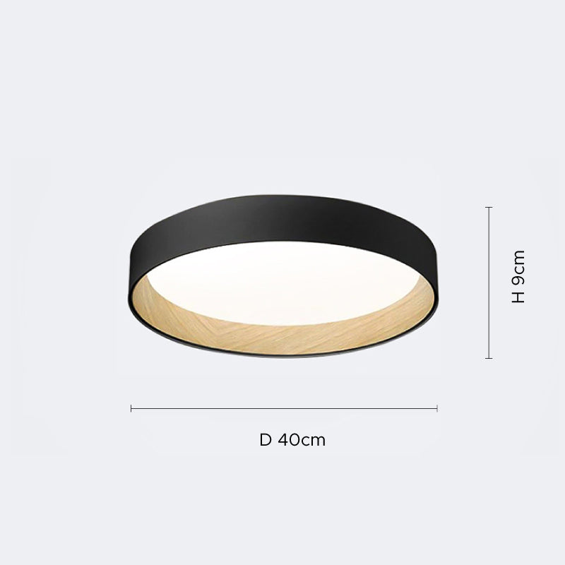 Arisha Plafonnier Rond Moderne, Métal/Acrylique, Blanc/Gris/Noir, Salon - Neutralighting