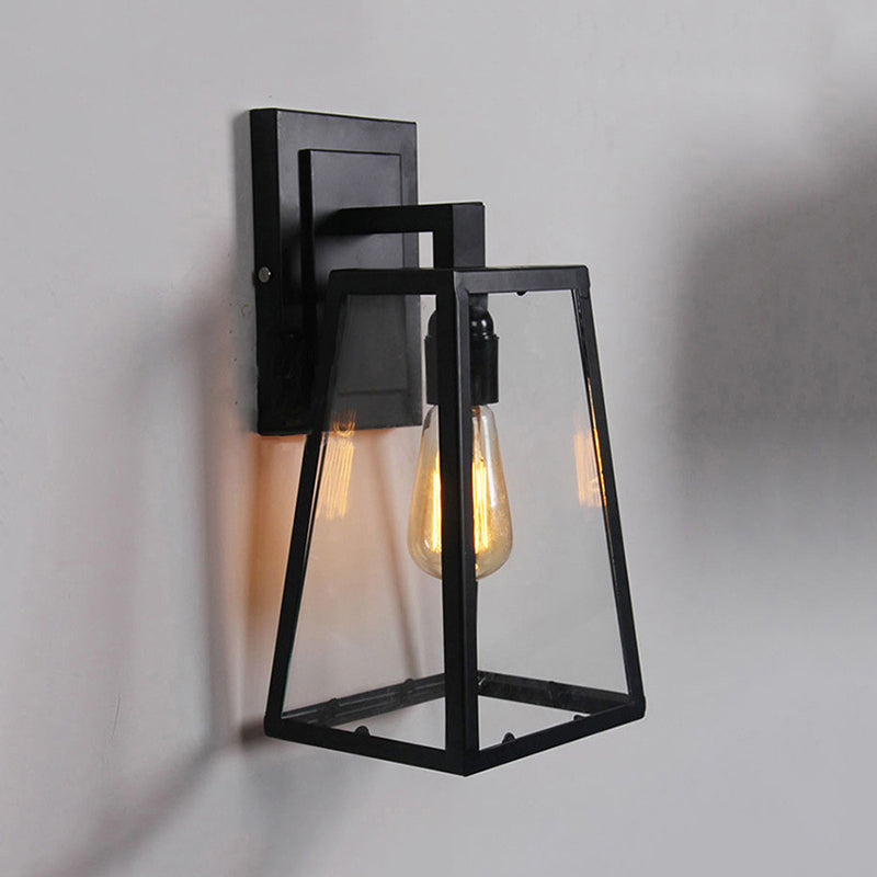 Silva Applique Murale Landerne Industriel, Métal/Verre, Noir, Extérieur - Neutralighting