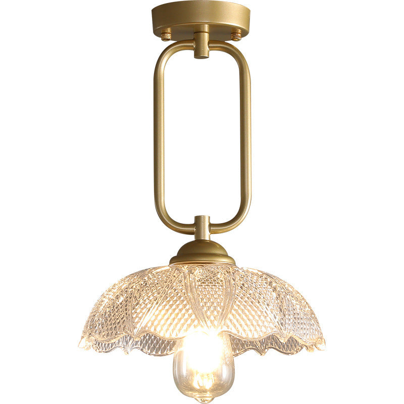 Arisha Plafonnier Fleur Moderne, Métal/Verre, Doré, Salon - Neutralighting