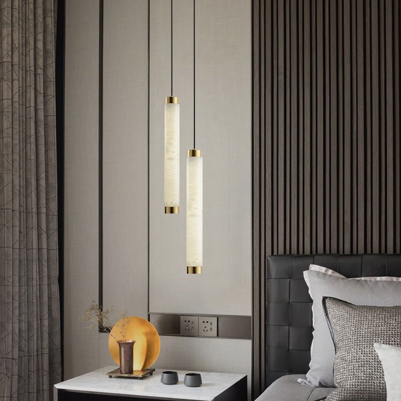 Lira Cylindrical Alabaster Pendant Light - Letslighting