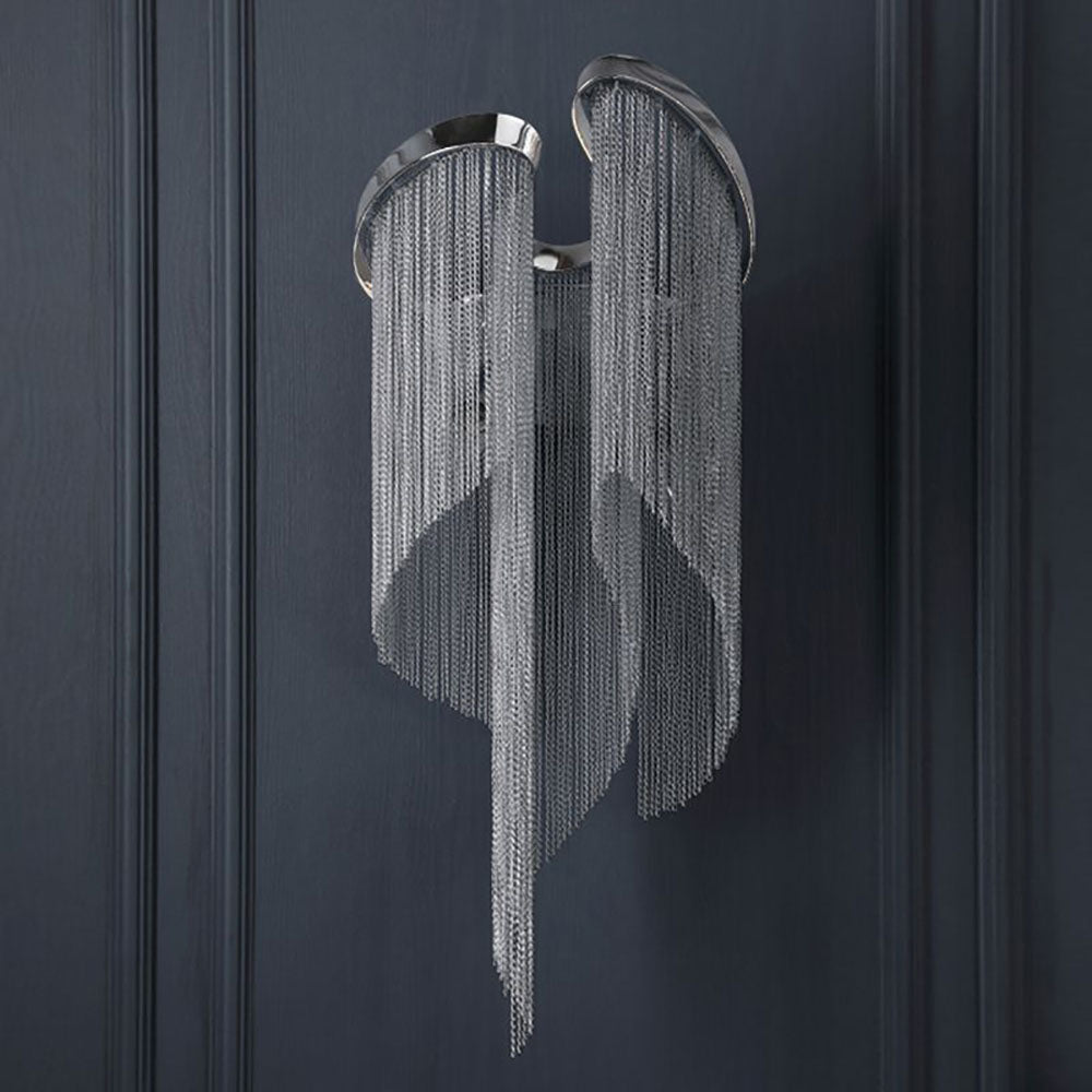 Arisha Applique murale des Chaines à Frange Moderne Métal Argent Chambre à Coucher/Salon - Neutralighting