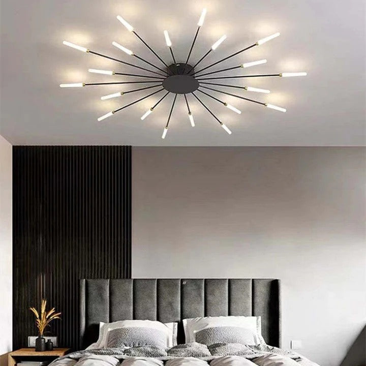 Wesley Plafonnier Fireworks Design Artistique Noir/Doré - Neutralighting