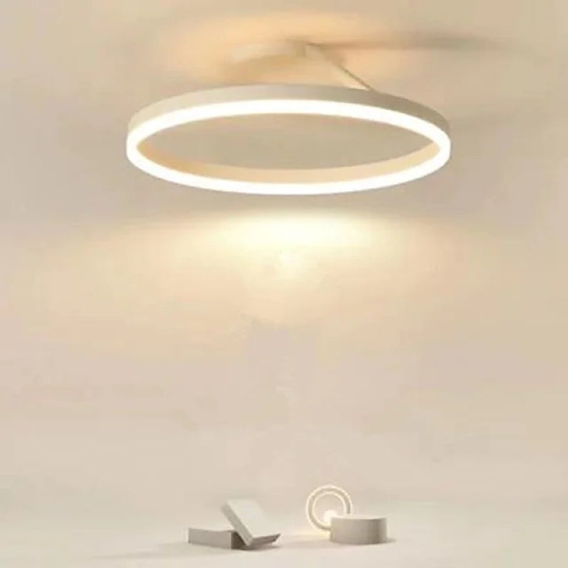 Arisha Plafonnier Rond Moderne, Métal/Acrylique, Noir/Blanc, Salon - Neutralighting