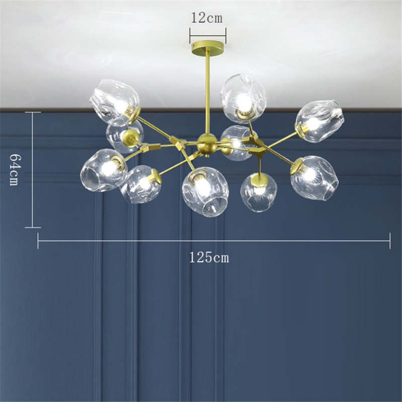 Valentina Suspension Multi Retro, Metal/Verre, Noir/Or, Chambre - Neutralighting