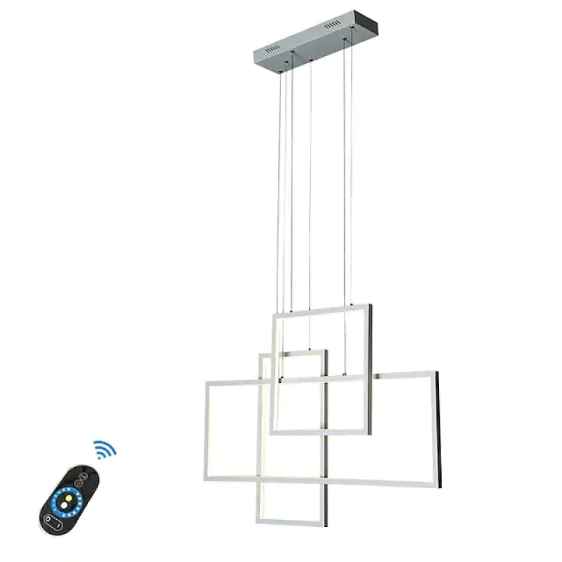 Arisha Lustre Rectangulaire Moderne, Métal/Gel de Silice, Noir/Blanc, Salon - Neutralighting
