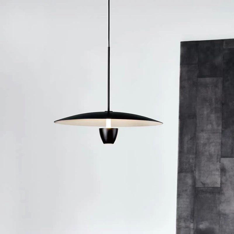 Arisha Suspension Ronde LED Minimaliste, Métal, Noir, Salon - Neutralighting