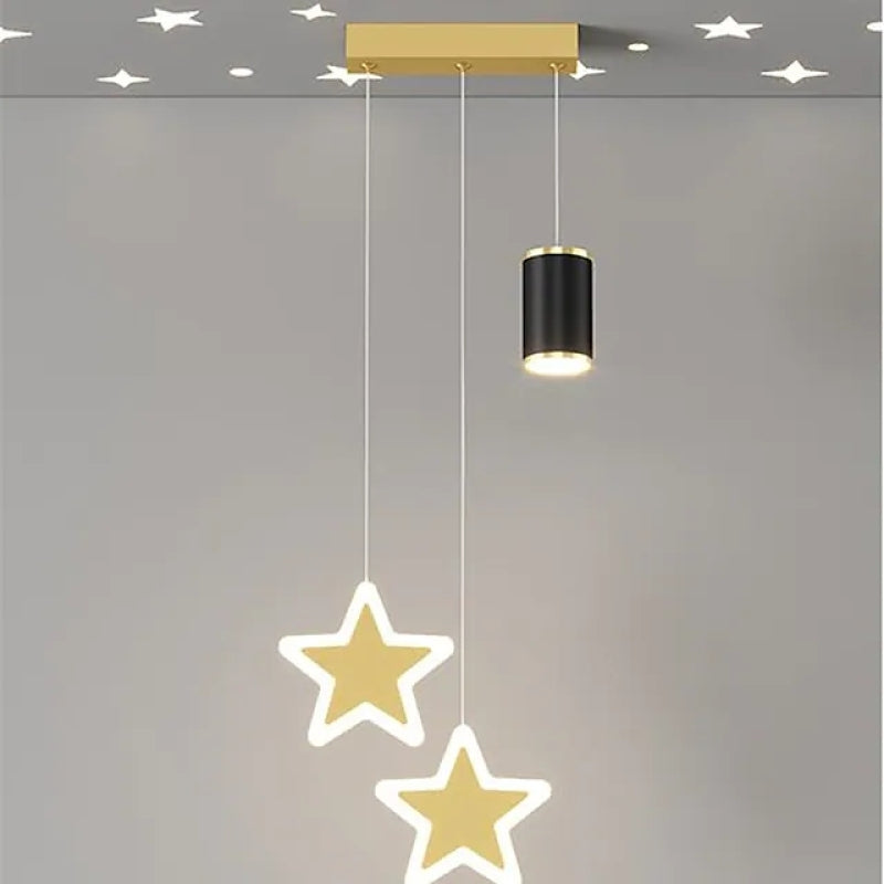 Arisha Luminaires Suspension à Projection de Lune étoile Or/Noir Métal Chambre à coucher/Bar - Neutralighting