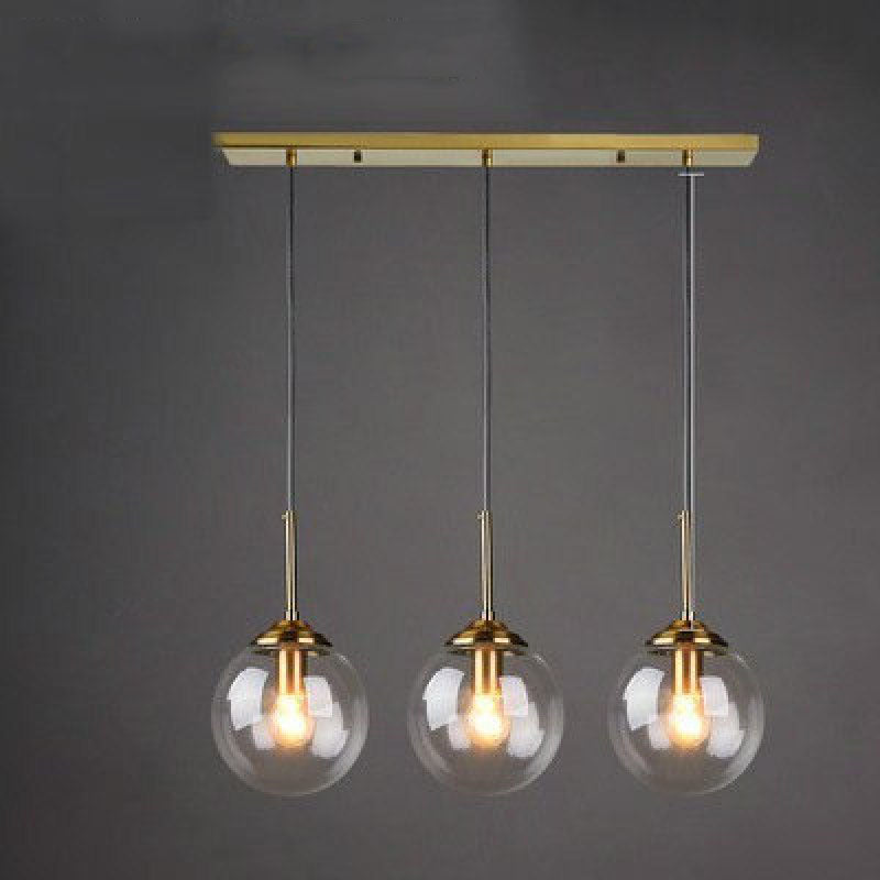 Narell Luminaires Suspension Verre Transparent Ambre