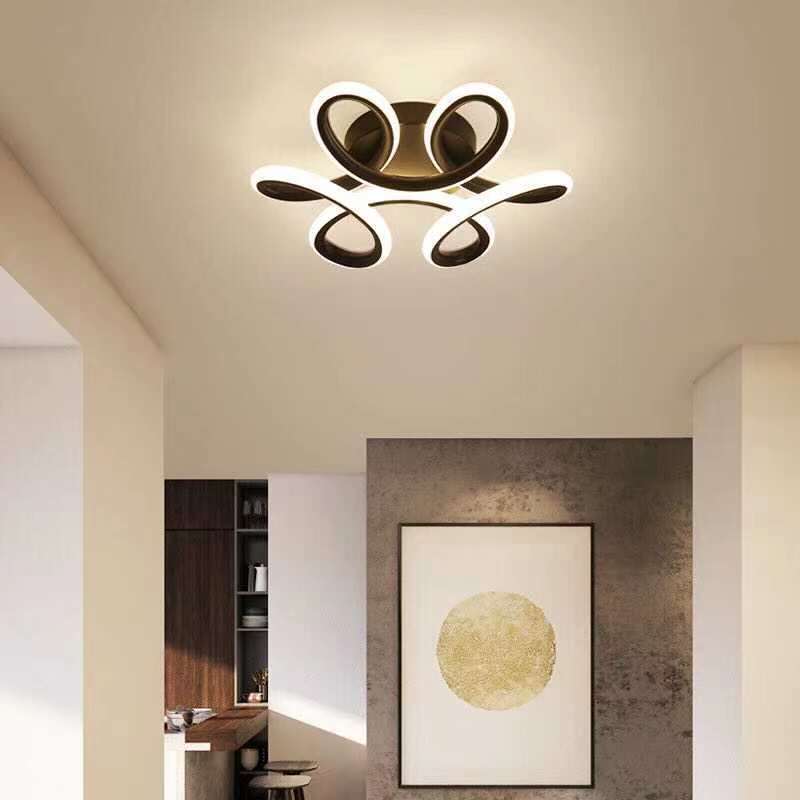 Arisha Plafonnier Linéaire Moderne, Métal, Noir/Blanc, Salon - Neutralighting