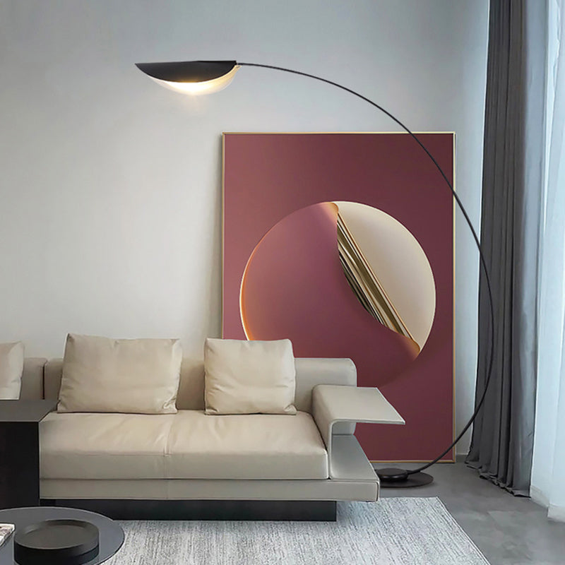 Ray Lampadaire Arche Moderne, Métal, Noir, Salon/Salle d'Etude - Neutralighting