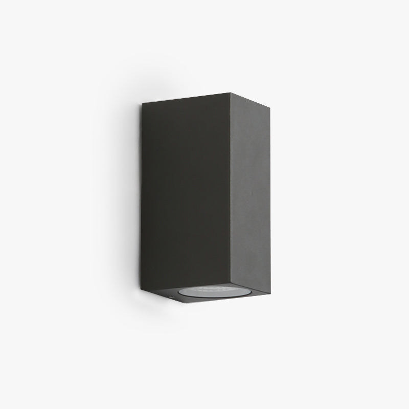 Tavon Applique Murale Carré/Tour Minimaliste. Métal/Verre. Noir. Jardin - Neutralighting