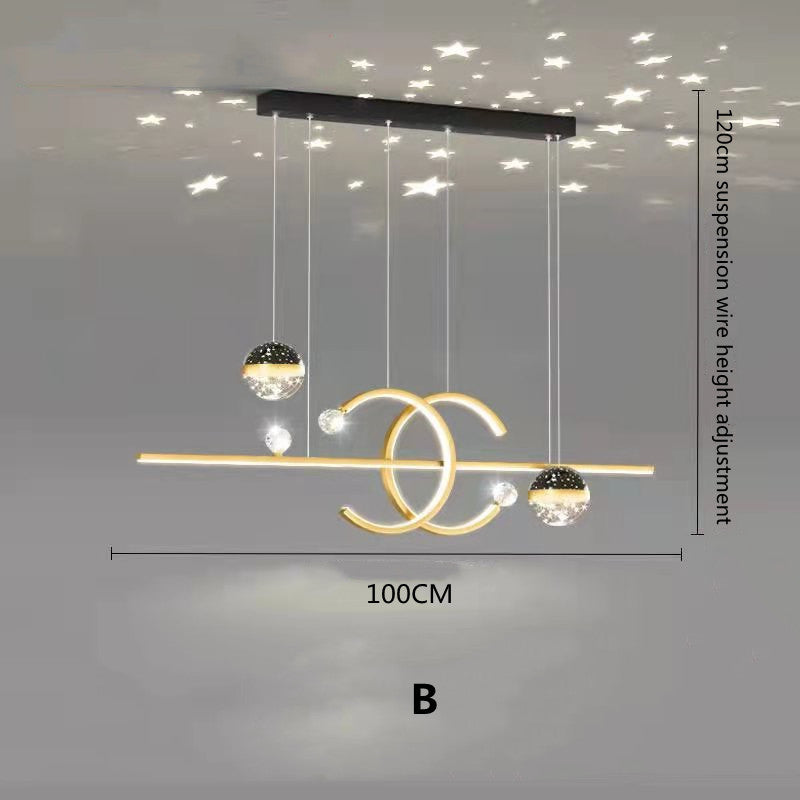 Arisha Suspension Linéaire Moderne Noir/Doré, Salon - Neutralighting